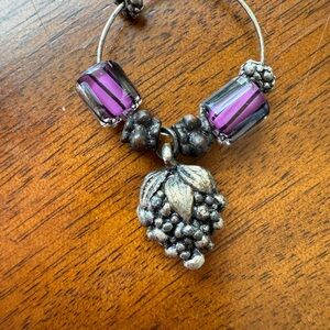 Elegant Silver and Purple Win glass charm Bar Accessories